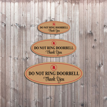 Oval Plus Do Not Ring Doorbell Thank You Wall or Door Sign | Home Signage No Soliciting